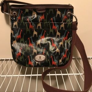 Giraffe Print Fossil Crossbody Purse